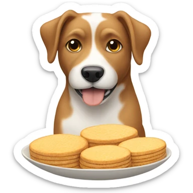 Dog eating rice cakes sticker