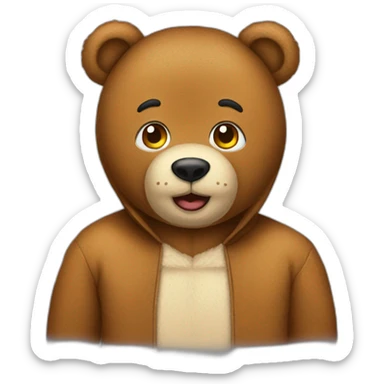 Guy in a teddy bear onesie sticker