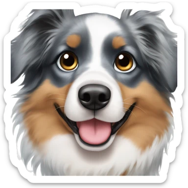 Australian Shepard with blue bow and lashes sticker