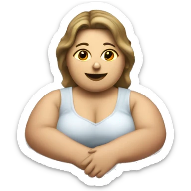 Extremely chubby woman sitting in the truck bed of a 2006 Chevy sliverado  sticker
