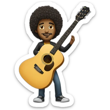 pelo largo hombre guitarra sticker