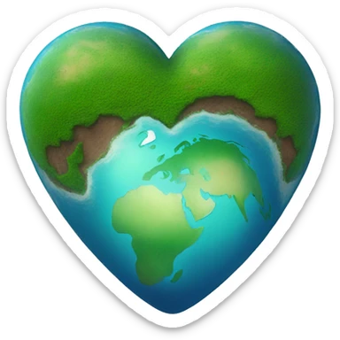 Heart with earth inside for earth day sticker