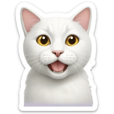 White cat sticker