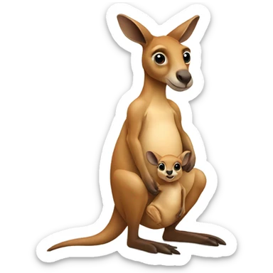 kangaroo with baby in its pouch sticker