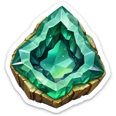 green shiny crystal geode  sticker