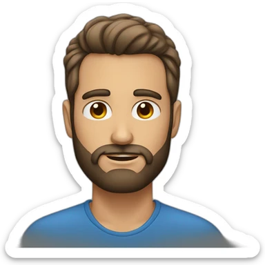 Hombre de 30 años con pelo y media barba sticker