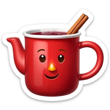 mulled wine emoji in red mug sticker