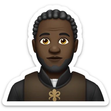 Black man with angry face wearing Georgian Chokha sticker