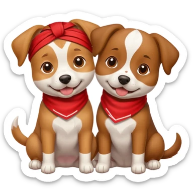 Dogs with red Bandannas sticker