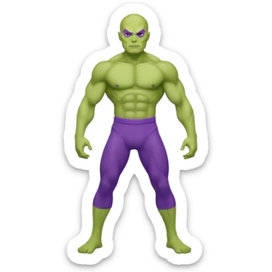 A green man beast infused with gamma radiation wearing purple pants sticker