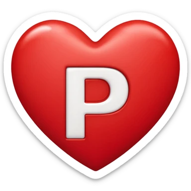 Heart with letter P  sticker