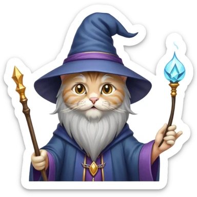 A cat wizard sticker