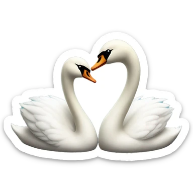Swan couple love sticker