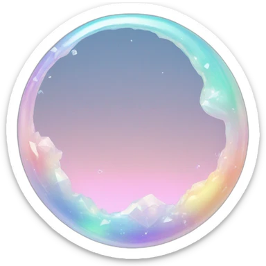 Pastel iridescent rainbow crystal crescent sticker