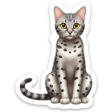 Egyptian Mau cat sitting full body sticker