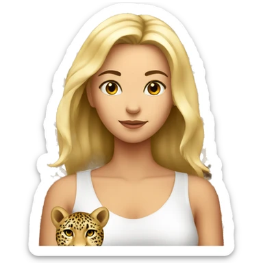 girl with leopard sticker