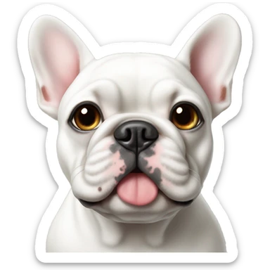 White French bulldog with black eye spot  sticker