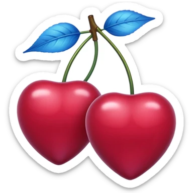 Deux cerise de couleur bleue sticker