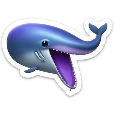Blue whale purple, open mouth sticker