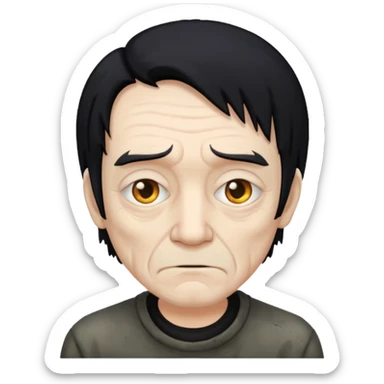 grungy emo old man sticker