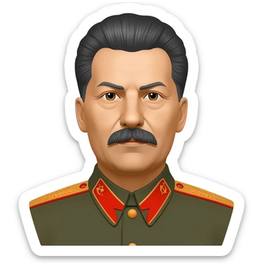 Joseph stalin ve arkasında Sovyetler birliği bayrağı olsun sticker