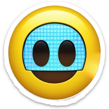 Glücklicher Smiley mit Pixel Led wand im Hintergrund sticker