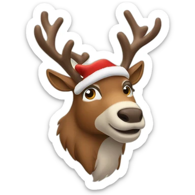 santa claus reindeer sticker