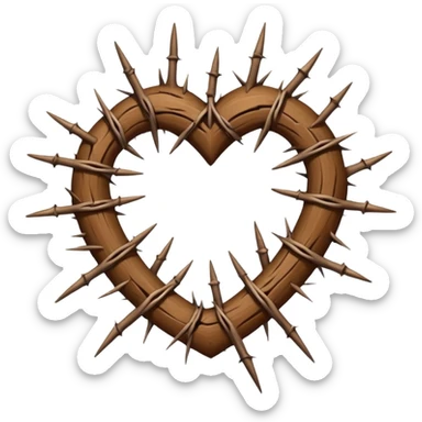 Around the heart  Crown thorns  in horizontal lly  sticker