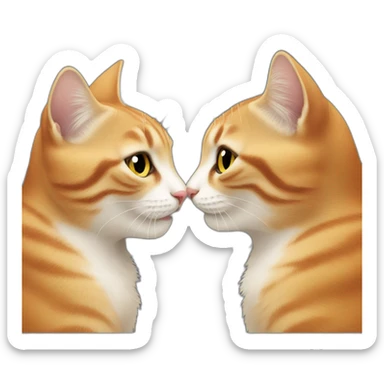 Two cats kissing each other sticker