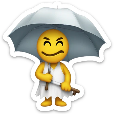 Woodstock holding an umbrella  sticker