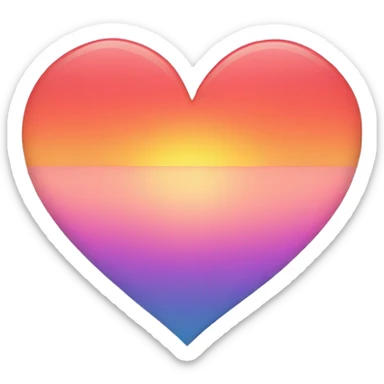 sunset colored scale heart sticker