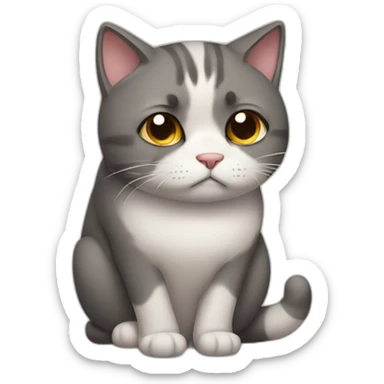 Sad cat sticker