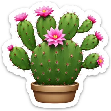 Cactus with pink flowers sticker
