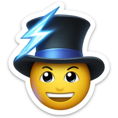 A light bolt with hat magician  sticker