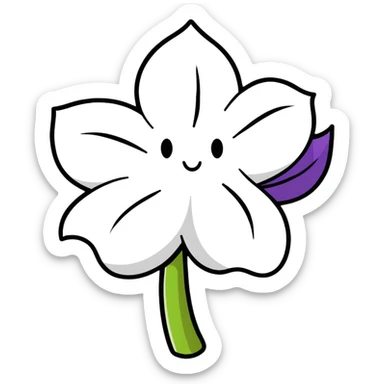 sad flower with a sad face sticker