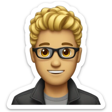 A guy with a cool hairstyle sticker