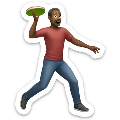 White man throwing frisbee sticker