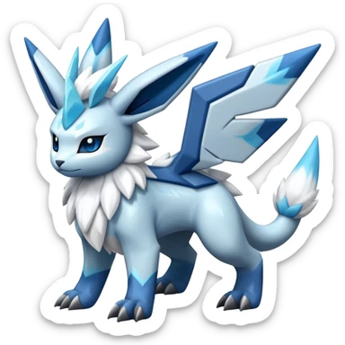 Fluffy Kyurem-Glaceon-dialga-hybrid, full body sticker