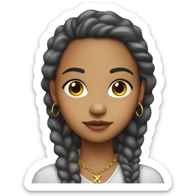 lightskin girl with cross necklace  sticker