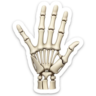 Skeleton hand with index middle and thumb fingers out sticker