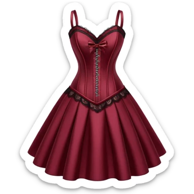 burgundury corset dress sticker