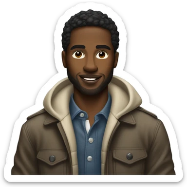 Handsome black man standing with a g wagon sticker