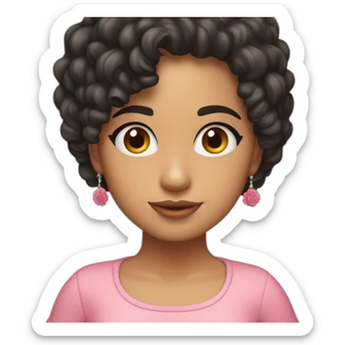 Niña morena cabello rizado sticker
