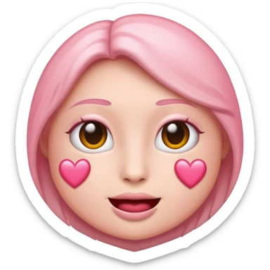 Hell rosa kussmund Emoji mit Herzchen sticker