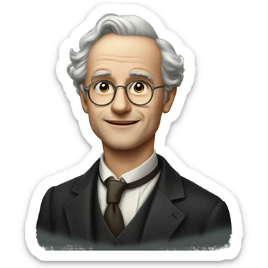 young European Nobel laureate of 1948, with dark heir  sticker