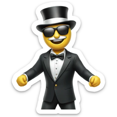 monopoly man celebrating in sunglasses, full body sticker