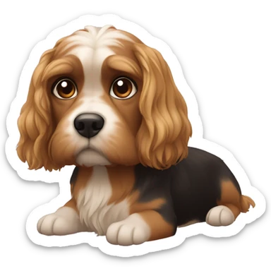 Perro yorshire y su dueña morena sticker