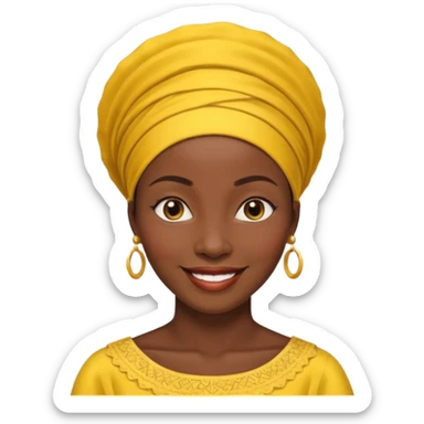 AFRICAN mother wearing gele, smiling sticker