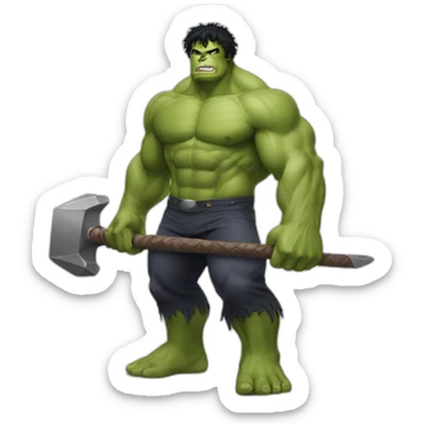 Hulk avec le marteau de thor sticker