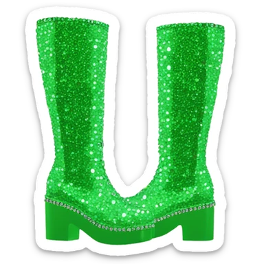 green rhinestone gogo boots sticker